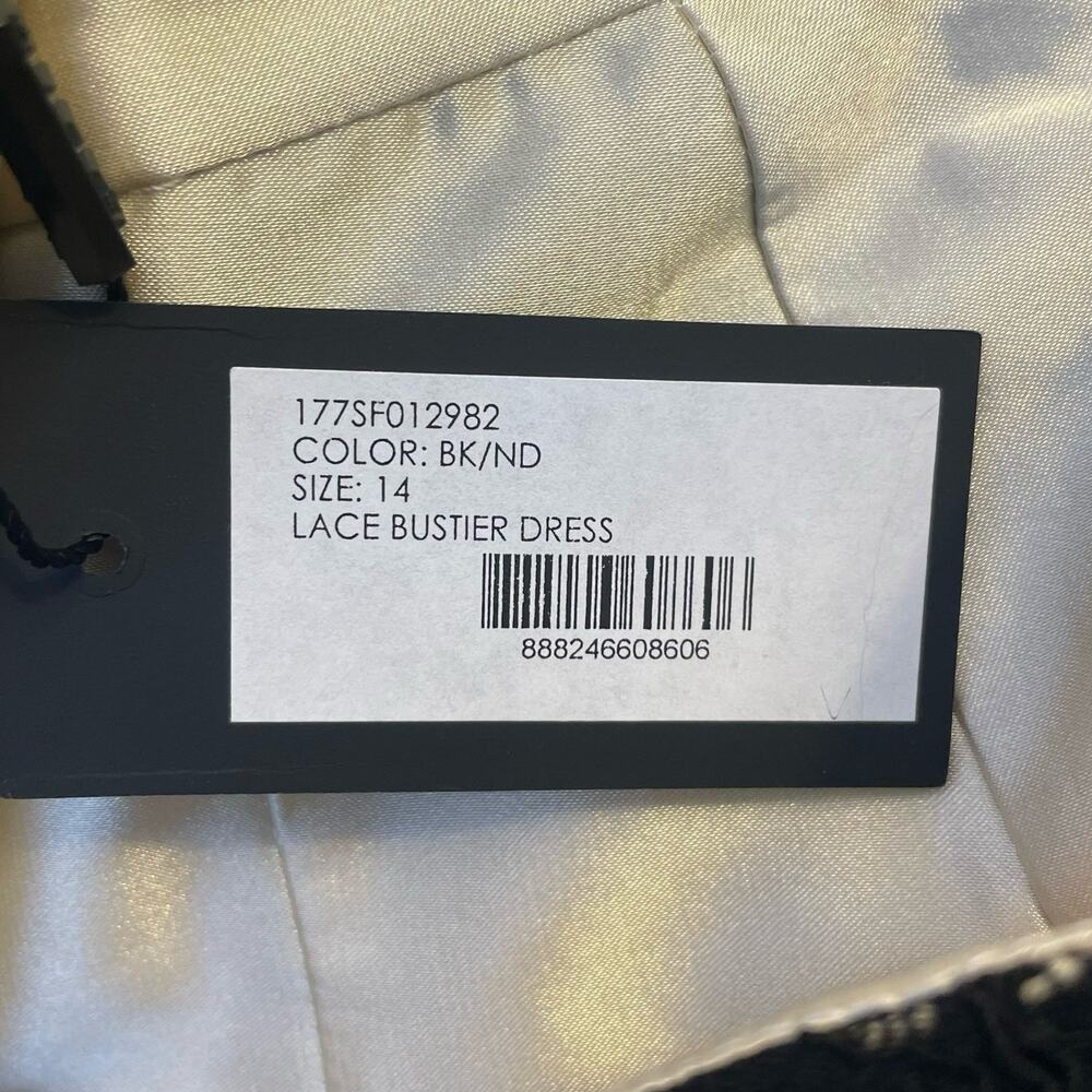 NWT Milly Black Lace Bustier Dress Maxi Floral Nude Lined Formal Cocktail USA 14 - Picture 10 of 12